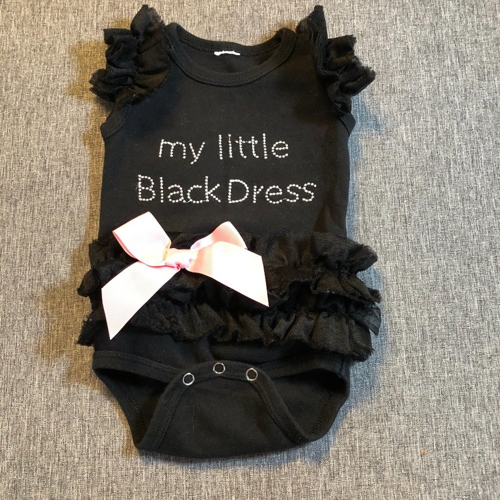 GANZ Baby “My Little Black Dress” Onesie Tutu - Black - Size: 0-6 Mo